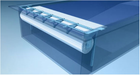 Prelata automata piscina Covrex - sistem rulare  subacvatic   standard