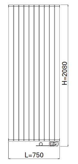 Calorifere electrice Murano 2000 W - Dimensiuni