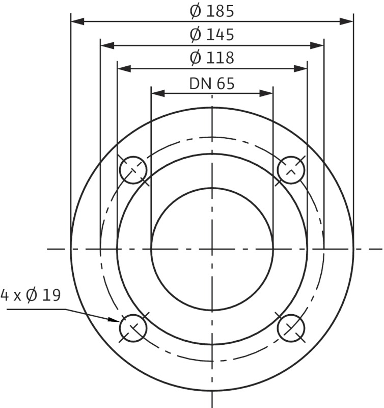 POMPA CIRCULATIE WILO Cronoine IL-E 65/150-5,5/2-R1 - Dimensiuni flansa POMPA CIRCULATIE WILO Cronoine IL-E 65/150-5,5/2-R1 - Dimensiuni flansa