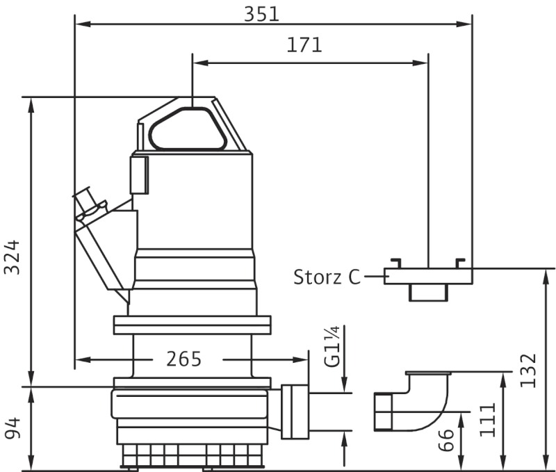 Pompa submersibila WILO EMU KS 5 EX D0 - Dimensiuni Pompa submersibila WILO EMU KS 5 EX D0 - Dimensiuni