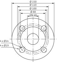 Pompa de circulatie WILO TOP SD 40/7 M - Dimensiuni flansa Pompa de circulatie WILO TOP SD 40/7 M - Dimensiuni flansa