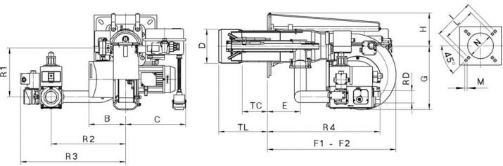 Schema dimensiuni arzatoare pe gaz