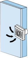 Exemple instalatii - montarea pe perete - Ventilatoare axiale pentru baie seria EDM