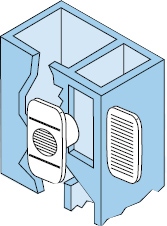 Exemple instalatii - EDM 80L: Instalarea substituie grila existenta - Ventilatoare axiale pentru baie seria EDM
