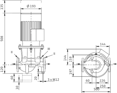 POMPA CIRCULATIE WILO CRONOLINE IL 100/145/-1,1/4 - Dimensiuni