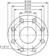 Pompe Wilo CRONOLINE IL 80/220-4/4- Dimensiuni Flansa
