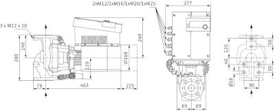 Pompa de circulatie Wilo Stratos Giga 40/1-39/3 R1 - Dimensiuni pompa