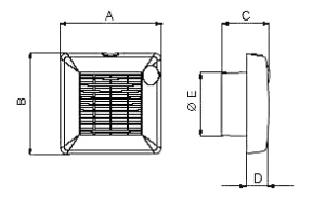 Ventilatoare axiale Vortice Punto Range - Dimensiuni Ventilatoare axiale Vortice Punto Range - Dimensiuni