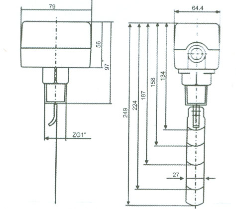 FLUXOSTAT LICHID CALOR WUXFF82 -DIMENSIUNI