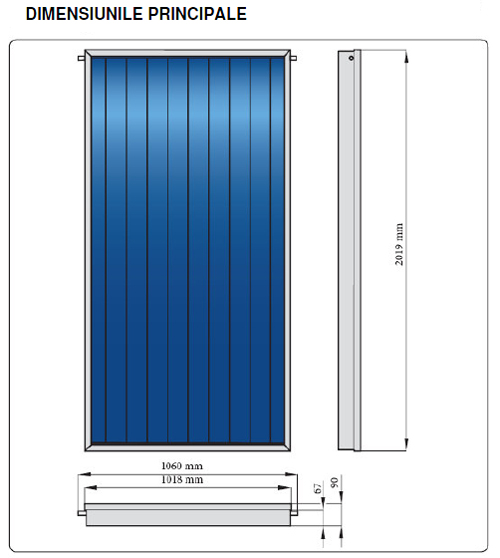 Panou solar plan CP2- Dimensiuni
