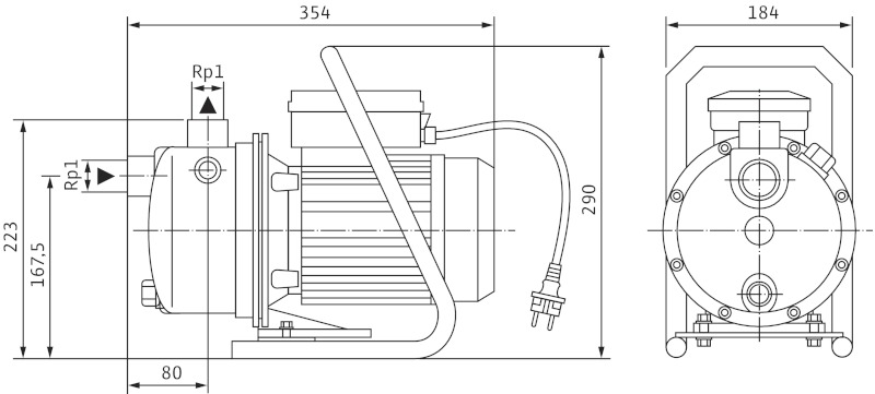 POMPA HIDROFOR WILO JET WJ 203 - Grafic