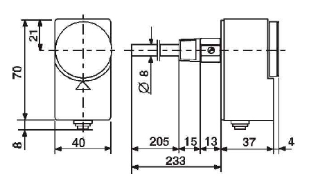 TERMOSTAT REGLABIL IMERSIE C08 - Dimensiuni