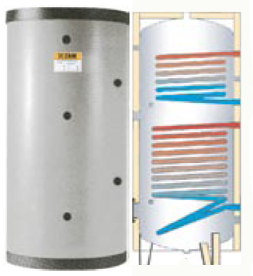 BOILER INOX SOLAR CU SERPENTINA DUBLA FIXA 1500 ZANI - CALOR