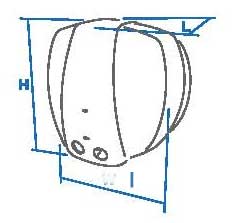 Dimensiuni boiler electric (mm)