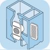 Exemple instalatii - EDM 80L: Instalarea substituie grila existenta - Ventilatoare axiale pentru baie seria EDM