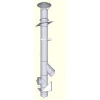 COS FUM INOX SIMPLU NEIZOLAT, COMPLET ECHIPAT D=150 mm, H=11m - CALCOSID150H11N