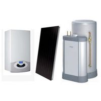 PACHET CENTRALA TERMICA IN CONDENSATIE ARISTON GENUS PREMIUM EVO SYSTEM 30 - 28 KW CU 1 PANOU SOLAR PLAN SI BOILER SOLAR 200L  NU SE MAI COMERCIALIZEAZA! - ARGEN30KFCF1200